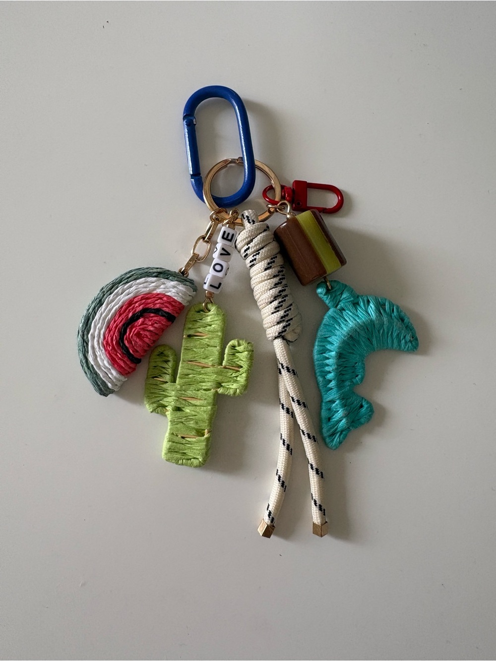 BIMBA y Lola Multi-Charm Bag Charm Keychain Cactus, Watermelon & Dolphin - Picture 2 of 4